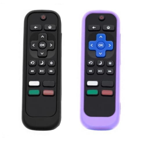 [2 Pack] Remote Cover Compatible with Roku TV Remote/Roku Express/Streaming Stick/Premiere, Universal Silicone for Roku Voice Remote with Lanyard