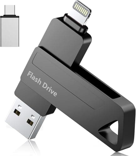 Apple MFi Certified 512GB Photo Stick for iPhone - 3 in 1 Flash Drive for iPhone, High Speed USB Memory Stick Thumb Drive, External Storage Compatible for iPhone/iPad/Android/PC (Black)