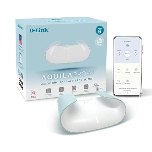 D-Link AX3000 WiFi 6 Mesh Router - Contemporary Ecofriendly Design - High-Performance - Feature Rich - AI Enabled - Parental Controls – Covers up to 2800+ sq. ft – Expandable Mesh (M30)