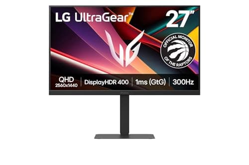 LG Gaming Monitor 27G640A-B Ultragear G6-27 inch/QHD / 300Hz / IPS / 1ms GtG/NVIDIA G-SYNC, FreeSync Premium/DCI-P3 95% / VESA DisplayHDR 400 / USB-C PD 15W / Adjustable Stand Black