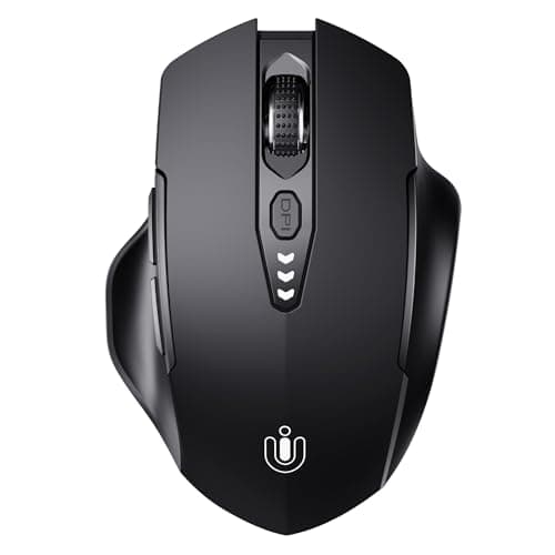 Bluetooth Mouse,[Upgraded] Wireless Mouse Rechargeable,Tri-Mode (BT 5.0/4.0+2.4G Hz),Computer Mouse with Visible Battery Level, 4 Adjustable DPI, Portable PC Mouse for MacBook Chromebook,Black