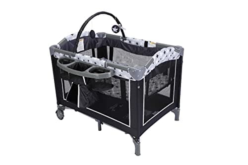 Lennox Furniture Baby Playpen Foldable and Portable Baby Play Yard with Changing Table, Mattress and Wheels Ideal for Home, Outdoor and Travel