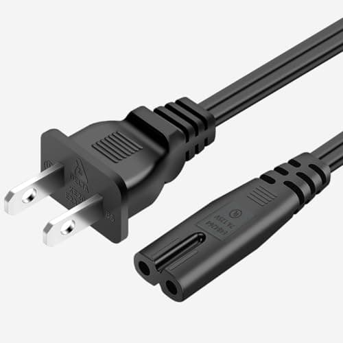 Replacement AC Power Cord Compatible with Apple TV, 1st, 2nd, 3rd, 4th, 5th (4K), 2021 Apple TV HD (32GB, 5th Gen), Apple TVs 2 Prong Replacement AC Power Cord