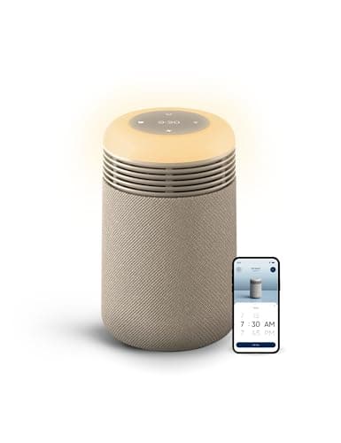 BLUEAIR Mini Restful Bedroom Air Purifier with Sunrise Alarm Clock, Beige