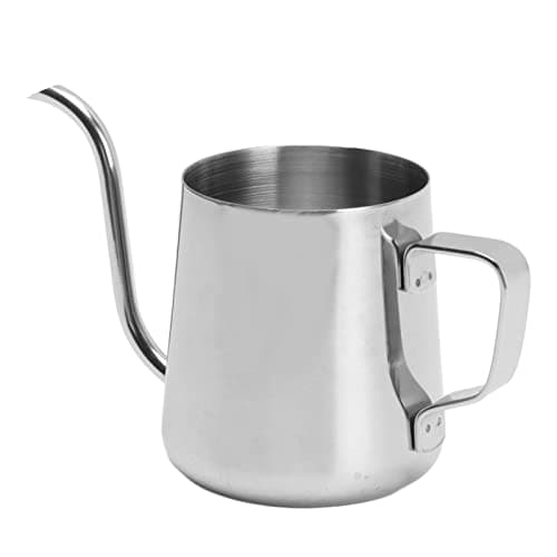 ZJchao Gooseneck Stainless Steel Pour Over Kettle Long Narrow Spout Hand Drip Coffee Tea Pot for Home Office Cafe (250ML Silver)