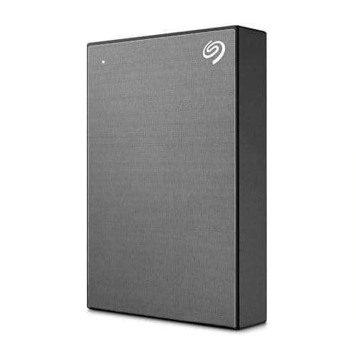 Seagate One Touch 5TB Portable External Hard Drive, Hardware Encryption with Password Access, PC, Notebook & Mac, Xbox One & Series, PS4, PS5, USB 3.0, Space Gray, Rescue Service, STKZ5000404