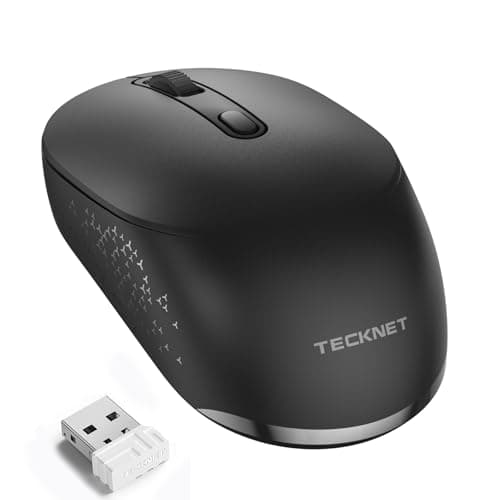 TECKNET Bluetooth Wireless Mouse, Bluetooth 5.2/3.0 & 2.4G USB Receiver, Compact & Portable, Silent Click, Ergonomic Symmetrical Design, 18-Month Battery, Adjustable DPI, Wide Compatibility
