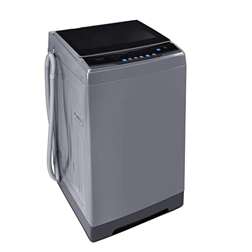COMFEE' 1.6 Cu.ft Portable Washing Machine, 11lbs Capacity Fully Automatic Compact Washer with Wheels, 6 Wash Programs Laundry Washer with Drain Pump, Magnetic Gray, CLV16N2AMG