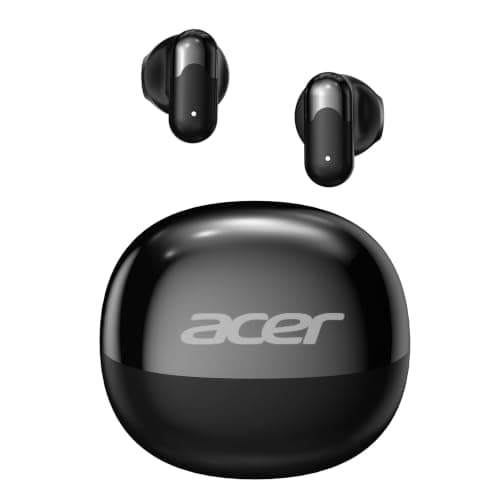 Acer Wireless Earbuds, Bluetooth 6.0 Headphones with 35H Playtime, ENC Noise Canceling for Clear Calls, IP55 Water-Dust Resistant, Immersive 13mm Driver Audio, Smart Touch Control for iOS & Android