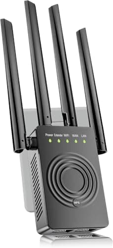 WiFi Booster WiFi Range Extender WiFi Extender Internet Signal Booster for Home Wireless Repeater Range Coverage Up to 9998 Square Feet (Circle Black)