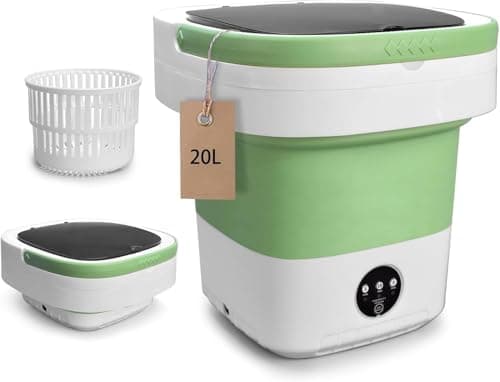 Portable Washing Machine, 20L Upgraded with Spin Basket Laundry Machine, 3 Cleaning Modes Suitable for Small Clothes, Foldable Design Ideal for Hotel, Home, Apartment and Campain