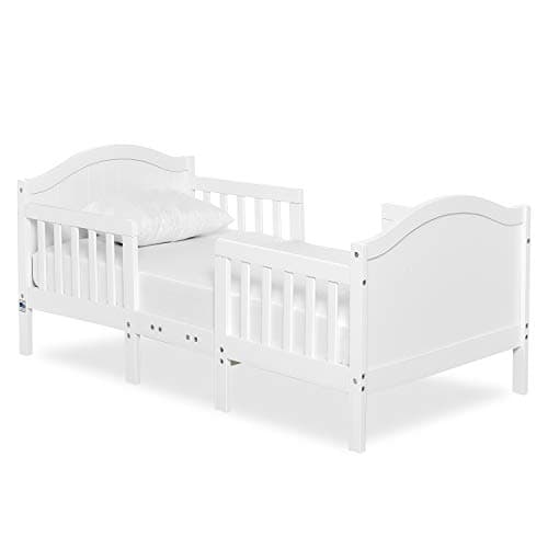 Dream On Me Portland 3 in 1 Convertible Toddler Bed in White, Greenguard Gold Certified, JPMA Certified, Low to Floor Design, Non-Toxic Finish, Pinewood