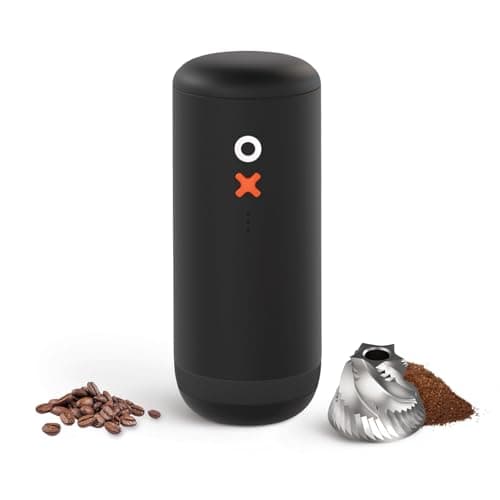 Nuttii Burr Coffee Grinder – Electric, Portable, Small, Quiet Adjustable Conical Burr Coffee Bean Mill, 20 Grind Settings for Espresso, Pour-Over, French Press Moka,for Home Use (Matte Black)