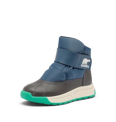 Sorel Youth Unisex Little Whitney III Strap Mid Waterproof Winter Boot, Uniform Blue/Jet, 12