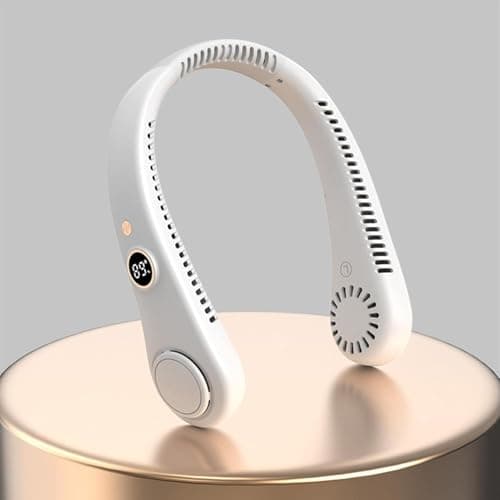 Portable Neck Fan - Hands Free Bladeless Fan,USB Rechargeable 5 Speeds Adjustment Cooling Airflow, Portable Fan for Travel Outdoor Welts