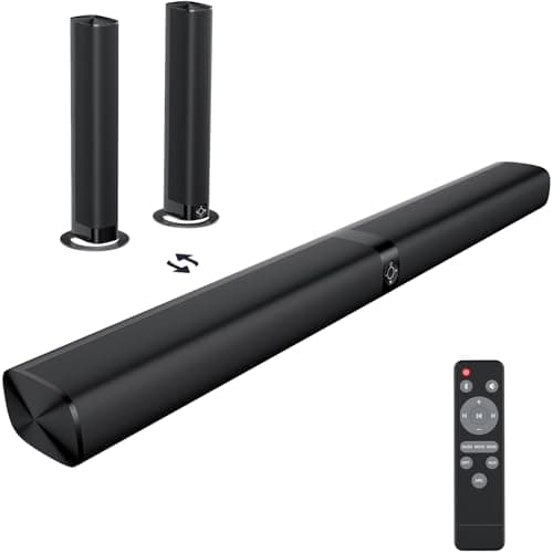 Assistrust Centre Channel Speakers, 80W Sound Bar, 2.0CH Soundbar for TV with Bluetooth/ARC/Opt/AUX Connect, TV Sound Bar for Stereo Sound & Volume Boost