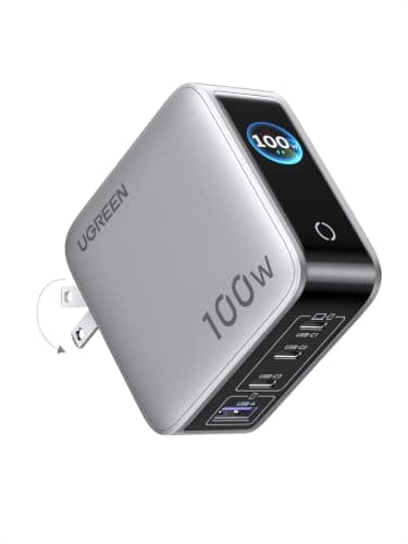 UGREEN 100W GaN Charger, 4-Port USB C Fast Charging, Smart Power Display