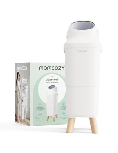 Momcozy Diaper Pail with Patented Triple-Seal Odor Control, Wide Opening, Ergonomic Height, Large Capacity with Viewing Window, Childproof Lock, Fits Standard Trash Bags