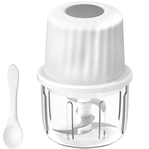 Luniquz Mini Electric Garlic Chopper 300ML Glass Food Processor Cordless