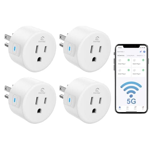 Smart Plug 5GHz, EIGHTREE Smart Plug Works with Alexa & Google Home, 5GHz & 2.4GHz WiFi Compatible, with Remote Control & Timer Function (4)