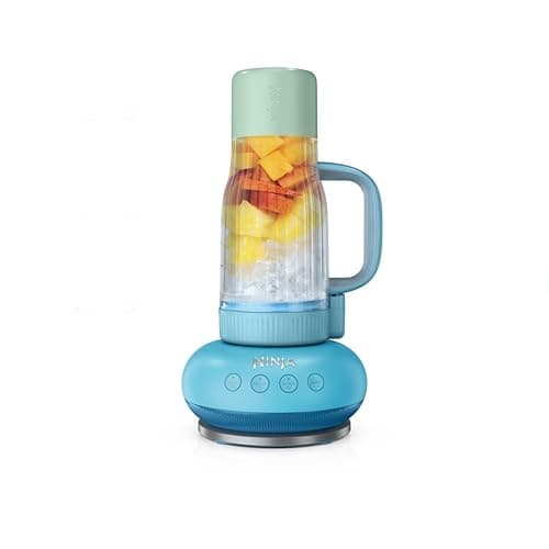 Ninja BlendBOSS | Personal Smoothie Blender and Tumbler | 26oz Travel Tumbler w/Leakproof Lid & Intergrated Chug Spout | AutoIQ Technololgy | 1200 Peak Watt | Blue Rasberry | DB351CBL