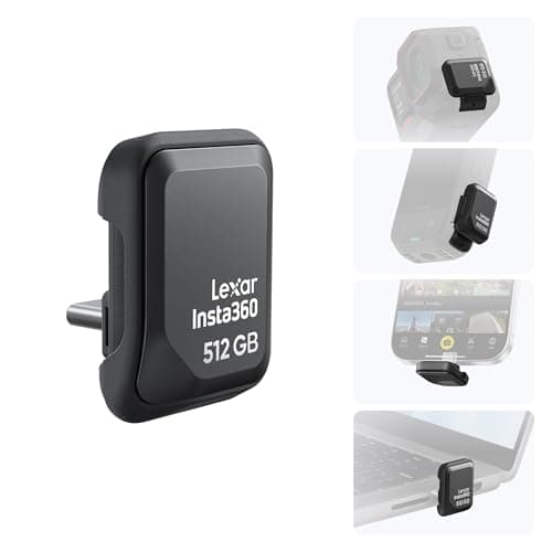Insta360 Quick Reader 512GB Portable SSD, Fast External Thumb Drive Storage, USB-C Memory Stick for Insta360 Ace Pro 2/X5/X4 Air, iPhone, Android, PC, Co-Developed with Lexar for Creators