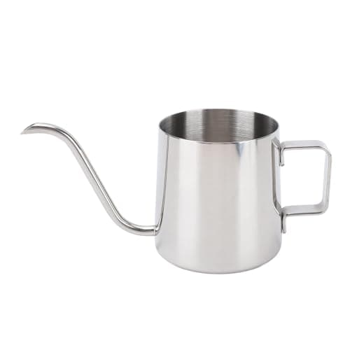 Saluaqui Gooseneck Kettle Gooseneck Pour Over Kettle 304 Stainless Steel Coffee Tea Pot with Comfortable Grip 350ML for Outdoor Use (350ML)
