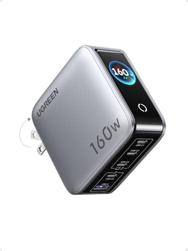 UGREEN 160W 5-Port GaN Charger, Smart Display Screen with Touch Control