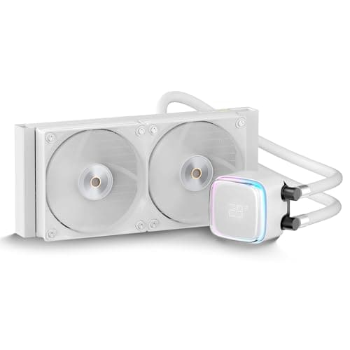 Iota L24 WH Aio CPU Cooler with Digital Display,240mm CPU Cooler with ARGB Efficient Pump,TDP 280W,Low-Noise FDB Fans,2000 RPM,Suitable for AMD AM4/AM5 & Intel LGA 115X/1200/1700/1851