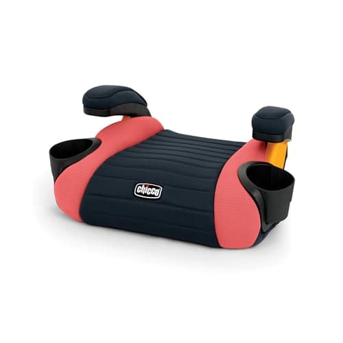 Chicco GoFit Backless Booster Car Seat, Travel Seat for Car, Portable Children 40-110 lbs. - Coral/Orange