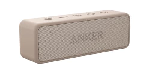 Anker Soundcore 2 Portable Bluetooth Speaker with 12W Stereo Sound, Bluetooth 5, Bassup, IPX7 Waterproof, 24-Hour Playtime, Wireless Stereo Pairing, Speaker for Home, Outdoors, Travel - Mocha Brown