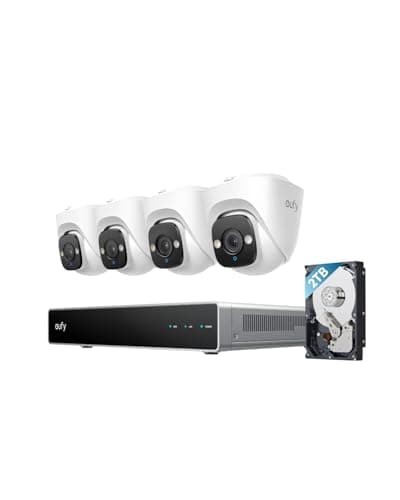 eufy 4K PoE NVR Security System E41, No Subscription Local AI, PoE Wired 24/7 Recording Outdoor Cam, Up to 16CH, 2TB HDD, Smart Video Search, Color Night Vision, AI Detection, Red and Blue Strobe