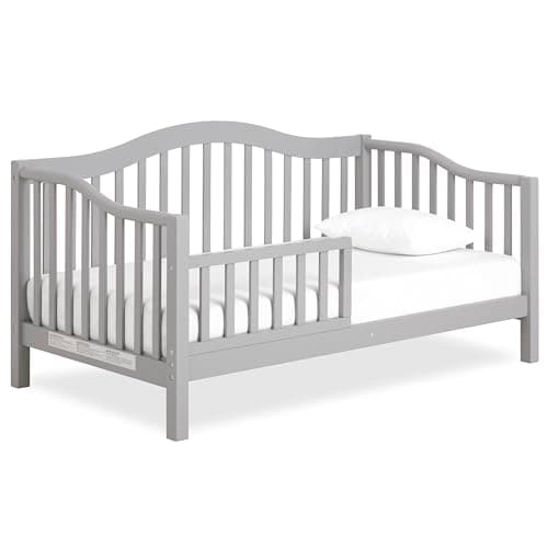 Dream On Me Austin Toddler Day Bed In Pebble Grey, Greenguard Gold Certified, Side Safety Rail, Non-Toxic Finish, Low To Floor Design, Made of Durable Pinewood