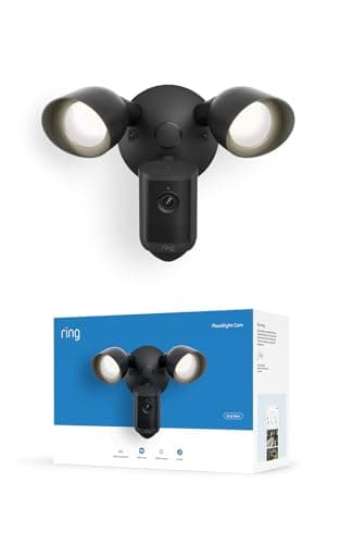 Ring Floodlight Cam, Wired (newest model), Home or business security, Wide-Angle Retinal 2K Video, 6x Enhanced Zoom, Ultra-Bright Floodlights, Black