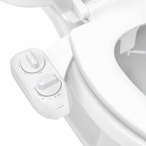 LUXE Bidet NEO 120 Plus - Single Nozzle, Non-Electric Bidet Attachment for Toilet Seat, Patented Slide-in Install, 360° Self-Clean, EZ-Lift to Clean, Rear Wash (White)