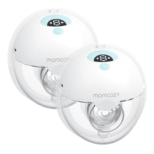 Momcozy BP380 M5 Hands Free Breast Pump, Double Wearable Breast Pump of Baby Electric Pump Portable - 24mm, 2 Pack, Light Blue