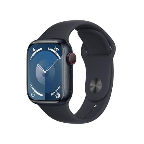 Apple Watch Series 9 [GPS 41mm] Midnight Aluminum Case with Midnight Sport Band, M/L (Renewed)