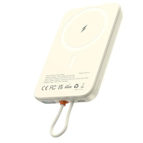 AsperX for Magsafe Power Bank, 10000mAh Wireless Magnetic Power Bank, 22.5W Wire Fast Charging Portable Charger with USB C Cable, LCD Display for Magsafe Battery Pack for iPhone 16/15/14/13/12
