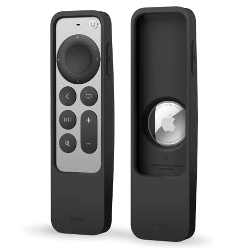 Elago R5 Locator Case for 2022 Apple TV 4K Siri Remote 3rd Gen, 2021 Apple TV Siri Remote 2nd Gen and Apple AirTag - Full Access to All Functions [Black]