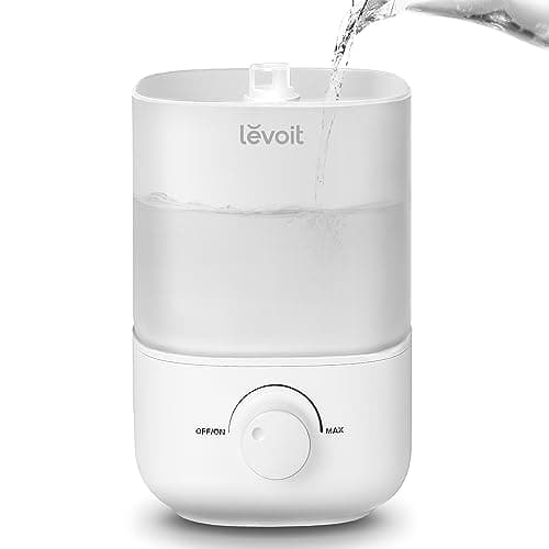 Levoit Humidifiers for Bedroom, Top Fill, Quiet, Knob Control, 360° Nozzle