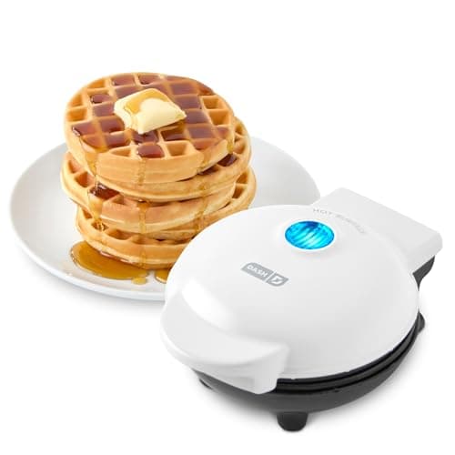 Dash Mini Maker: The Mini Waffle Maker Machine for Individual Waffles, Paninis, Hash browns, & other on the go Breakfast, Lunch, or Snacks - White, 4 Inch