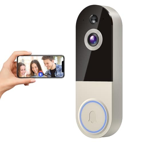Home Security 1080p WiFi Video Doorbell Camera Wireless, 2-Way Audio, Cloud Storage, Live Image, Motion Detection, Night Vision, 2.4Ghz WiFi, Indoor Surveillance, Real-Time Alert
