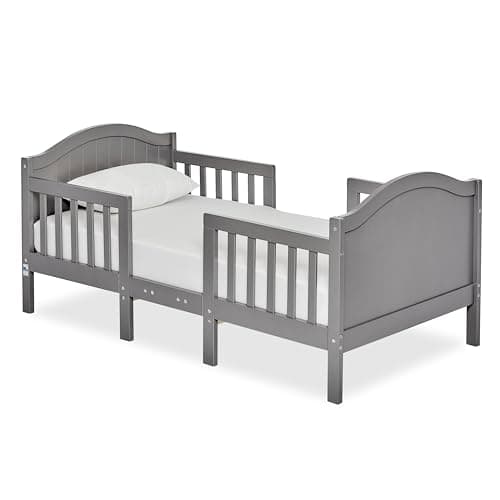 Dream On Me Portland 3 in 1 Convertible Toddler Bed in Steel Grey, Greenguard Gold Certified, JPMA Certified, Low to Floor Design, Non-Toxic Finish, Pinewood