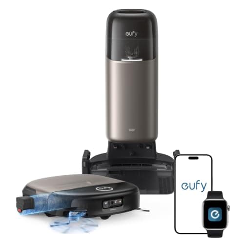 eufy Robot Vacuum Omni S2 and Mop Combo, HydroJet™ 2.0 Always Self-Cleaning Roller Mop, 30,000 Pa Fade-Free Suction, 5-Layer Filtration, 68-Days Self Emptying, Fragrance Diffuser