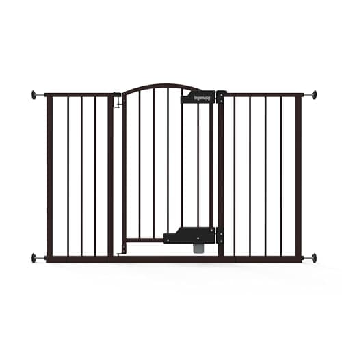 Summer by Ingenuity Thruway 52W Series Pet and Baby Gate with GlideOpen, 29"-52" Wide, 28" Tall, Pressure or Hardware Mounted, Install on Wall or Banister in Doorway or Hallway - Espresso