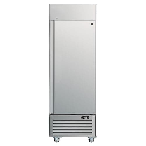 Kenmore 23 Cu Ft Commercial Upright Freezer – Stainless Steel 1 Door Reach-In Freezer for Restaurant, Industrial & Catering Kitchen