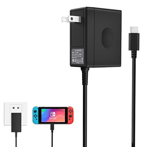 Charger for Nintendo Switch, AC Adapter for Switch - Fast Travel Wall Charger with 5FT Type C Cable 15V/2.6A Power Supply for Nintendo Switch Supports TV Mode and Dock Station