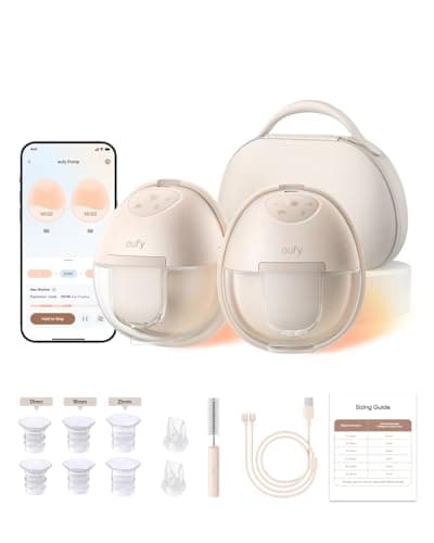 eufy Security Breast Pump Series S1 Pro, Electric Hands-FreeBreast Pump with Heating Technology, Portable Charging Case, App Controlled Smart Rhythm, Hospital-Grade Suction, Leak-Proof and Ultra-Quiet