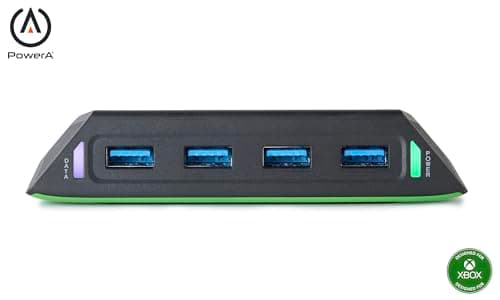PowerA 4-Port USB 5Gbps Hub for Xbox Series X|S, USB 3.2, AC Powered, weighted base, officially licensed
