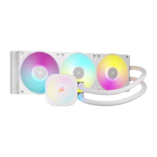 Corsair iCUE Link Titan 360 RX RGB Liquid CPU Cooler – 360mm AIO – 3X RX120 RGB Fans Included – Fits Intel LGA 1851/1700, AMD AM5/AM4 – iCUE Link System Hub Included – White